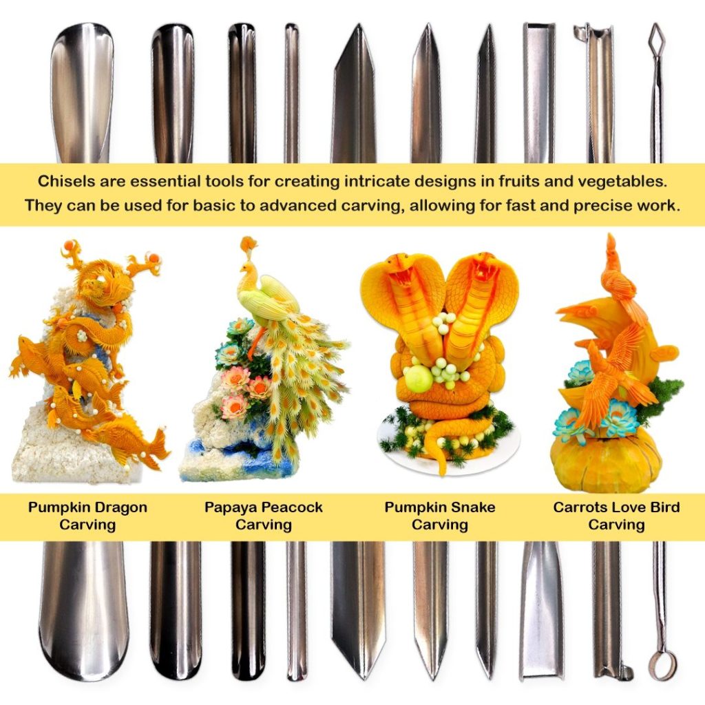 10 PIECE CARVING U - V THAI CHISEL SET - Fruits & Vegetable Carving ...